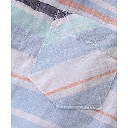 Babyhug 100% Cotton Woven Half Sleeves Regular Collar Stripe Shirt- Multicolour