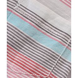 Babyhug 100% Cotton Woven Half Sleeves Mandarin Collar Stripe Shirt- Multicolour
