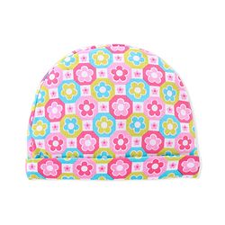 Babyhug 100% Cotton Knitted Cap Mittens & Booties with Floral Print- Pink