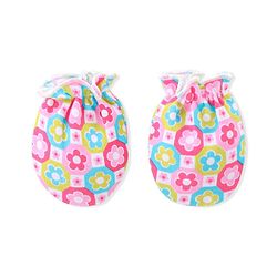 Babyhug 100% Cotton Knitted Cap Mittens & Booties with Floral Print- Pink