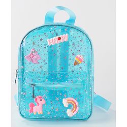 Babyhug Unicorn Fashion Backpack  Free Size - Blue