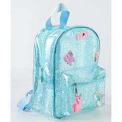 Babyhug Unicorn Fashion Backpack  Free Size - Blue