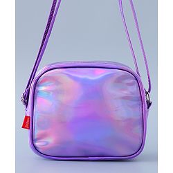 Babyhug Sling Bag with Rainbow Print and Soft Buttons - Purple