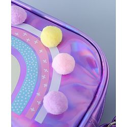 Babyhug Sling Bag with Rainbow Print and Soft Buttons - Purple