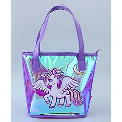 Babyhug Sling Bag with Unicorn Design - Dark Purple