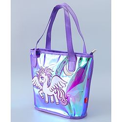 Babyhug Sling Bag with Unicorn Design - Dark Purple