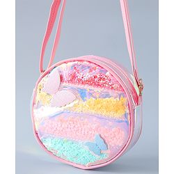 Babyhug Transparent Sling Bag Butterfly Applique - Pink