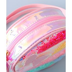 Babyhug Transparent Sling Bag Butterfly Applique - Pink