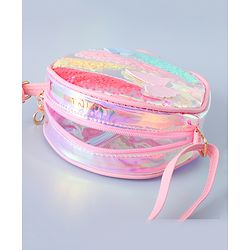 Babyhug Transparent Sling Bag Butterfly Applique - Pink