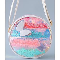 Babyhug Transparent Sling Bag Butterfly Applique - Silver