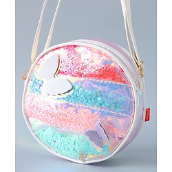 Babyhug Transparent Sling Bag Butterfly Applique - Silver