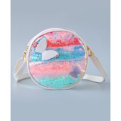Babyhug Transparent Sling Bag Butterfly Applique - Silver