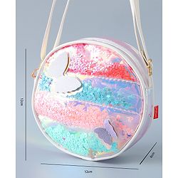 Babyhug Transparent Sling Bag Butterfly Applique - Silver