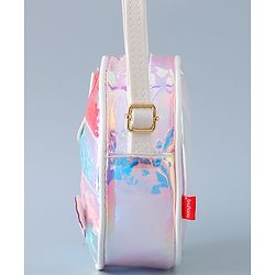 Babyhug Transparent Sling Bag Butterfly Applique - Silver