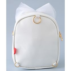 Babyhug Fashion Backpack with Butterfly Applique - Silver