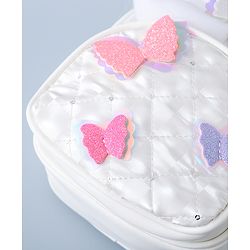 Babyhug Fashion Backpack with Butterfly Applique - Silver