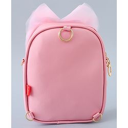 Babyhug Fashion Backpack with Butterfly Applique - Silver