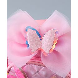 Babyhug Fashion Backpack with Butterfly Applique - Silver