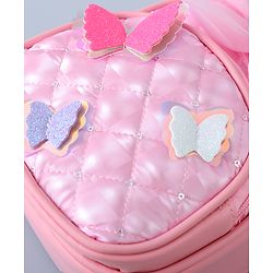 Babyhug Fashion Backpack with Butterfly Applique - Silver
