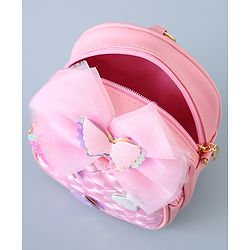 Babyhug Fashion Backpack with Butterfly Applique - Silver