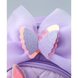 Babyhug Fashion Backpack with Butterfly Applique - Silver