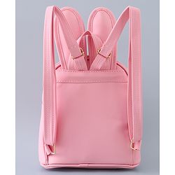 Babyhug Fashion Backpack with Bunny Design & Bow Applique - Pink