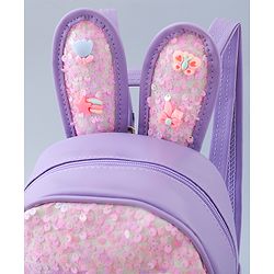 Babyhug Fashion Backpack with Bunny Design & Bow Applique - Pink