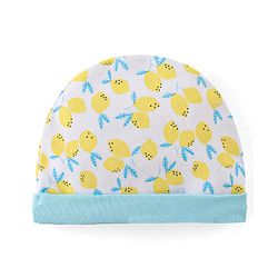 Babyhug 100% Cotton Cap Mittens And Booties Fruit Print -Yellow
