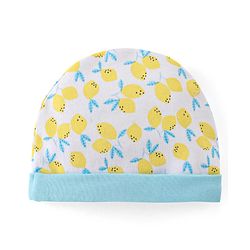 Babyhug 100% Cotton Cap Mittens And Booties Fruit Print -Yellow