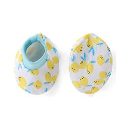 Babyhug 100% Cotton Cap Mittens And Booties Fruit Print -Yellow
