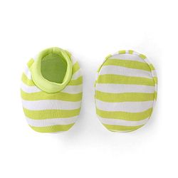 Babyhug 100% Cotton Knit  Cap Mittens & Booties Set Striped - Green  & White