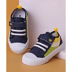 Cute Walk by Babyhug Casual Shoes with Velcro Closure and Star Design- Blue