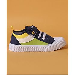 Cute Walk by Babyhug Casual Shoes with Velcro Closure and Star Design- Blue