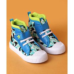 Cute Walk by Babyhug Casual Shoes with Velcro Closure Camouflage Print - Blue
