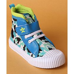 Cute Walk by Babyhug Casual Shoes with Velcro Closure Camouflage Print - Blue