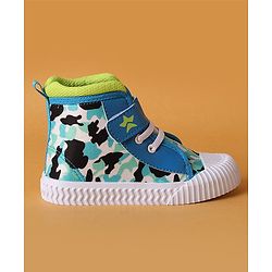 Cute Walk by Babyhug Casual Shoes with Velcro Closure Camouflage Print - Blue