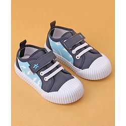 Cute Walk by Babyhug Casual Shoes with Velcro Closure Shark Printed - Blue