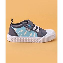 Cute Walk by Babyhug Casual Shoes with Velcro Closure Shark Printed - Blue