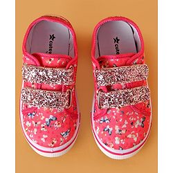 Cute Walk by Babyhug Casual Shoes with Velcro Closure Butterfly Print - White