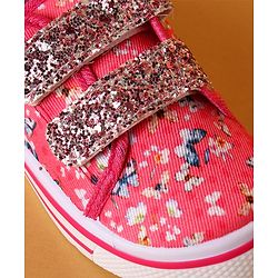 Cute Walk by Babyhug Casual Shoes with Velcro Closure Butterfly Print - White