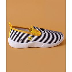 Cute Walk by Babyhug Slip On Casual Striped Shoes with Dino Patch - Yellow