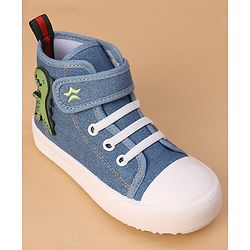 Cute Walk by Babyhug Casual Shoes With Velcro Closure Dino Patch - Blue