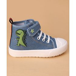 Cute Walk by Babyhug Casual Shoes With Velcro Closure Dino Patch - Blue