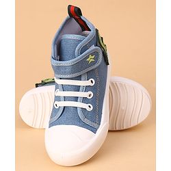 Cute Walk by Babyhug Casual Shoes With Velcro Closure Dino Patch - Blue