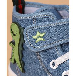 Cute Walk by Babyhug Casual Shoes With Velcro Closure Dino Patch - Blue