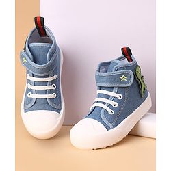 Cute Walk by Babyhug Casual Shoes With Velcro Closure Dino Patch - Blue