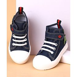 Cute Walk by Babyhug Casual Shoes With Velcro Closure Dino Patch - Navy Blue