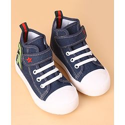 Cute Walk by Babyhug Casual Shoes With Velcro Closure Dino Patch - Navy Blue