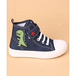 Cute Walk by Babyhug Casual Shoes With Velcro Closure Dino Patch - Navy Blue