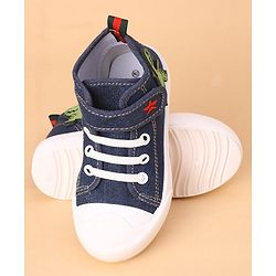 Cute Walk by Babyhug Casual Shoes With Velcro Closure Dino Patch - Navy Blue
